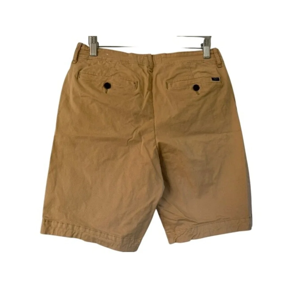 Abercrombie & Fitch Mens Khaki Tan Chino Shorts Size 28 Cotton Twill Flat Front